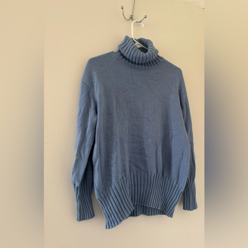 A New Day. Small. Blue turtleneck sweater